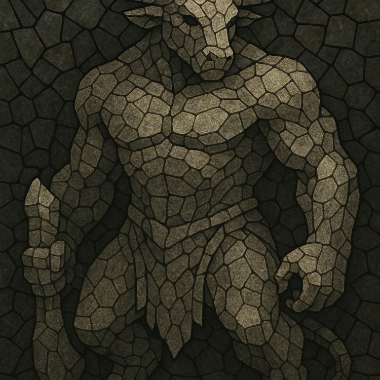 Stone Minotaur Mosaic