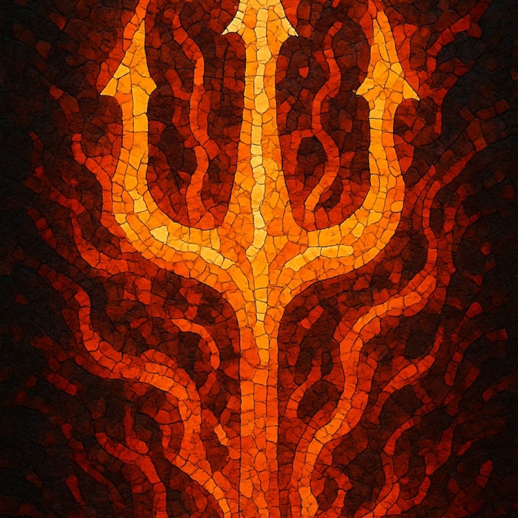 Fire Trident Mosaic