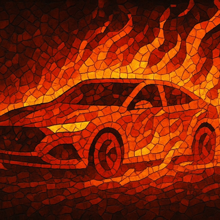Fire Car Mosaic