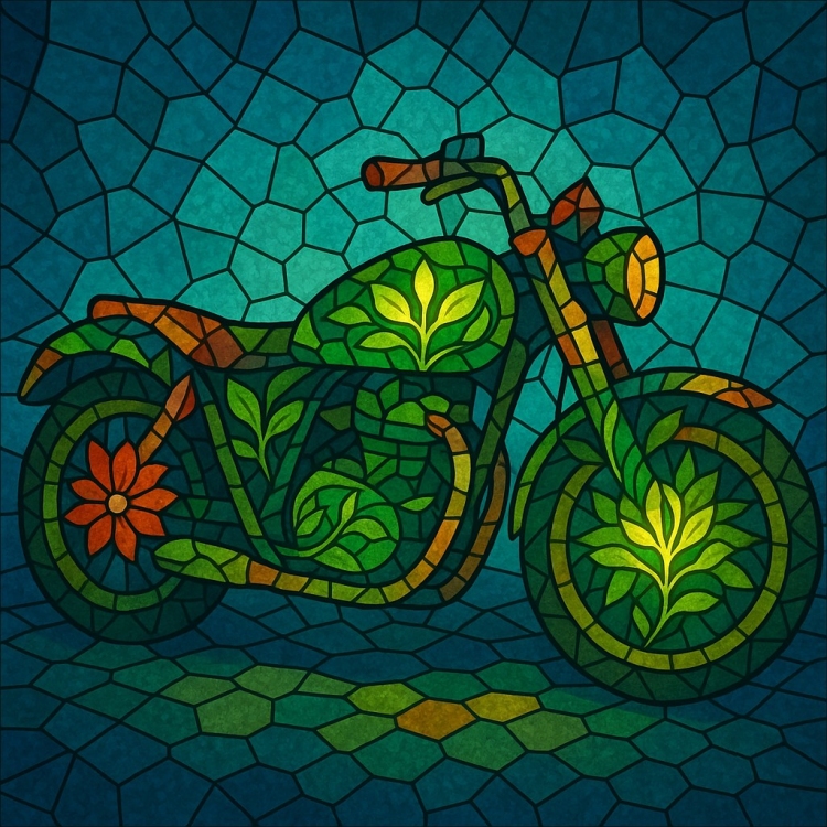Life Motorbike Mosaic