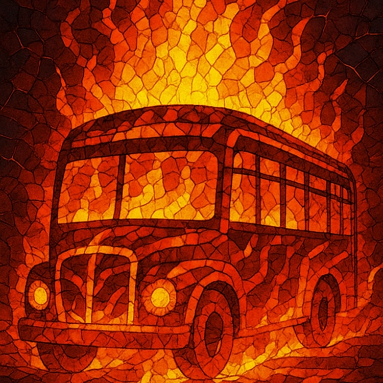 Fire Bus Mosaic