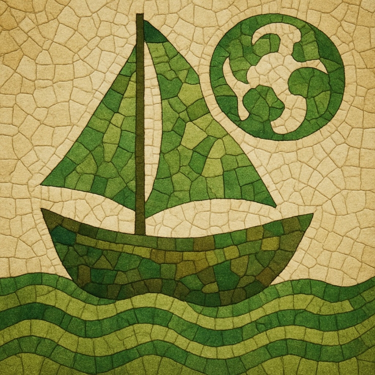 Earth Boat Mosaic
